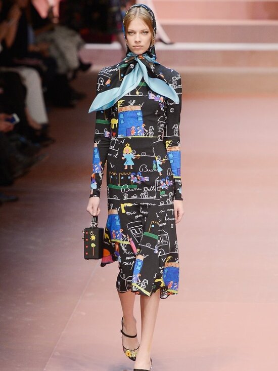 Dolce & Gabbana Dresses & Skirts - $3995 Dolce & Gabbana 2015 FW RARE Black Multi Viva La Mamma Midi Dress 44/8/M